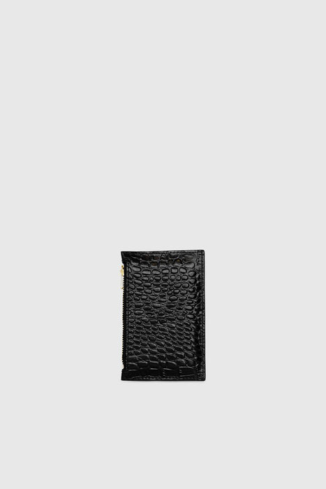 1/8 Frank Cardholder - Black Croc