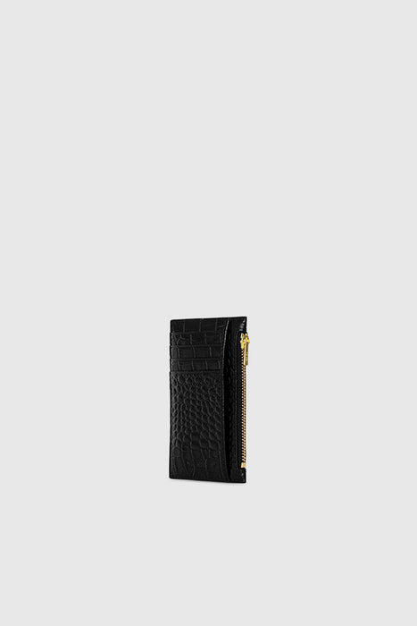 1/8 Frank Cardholder - Black Croc