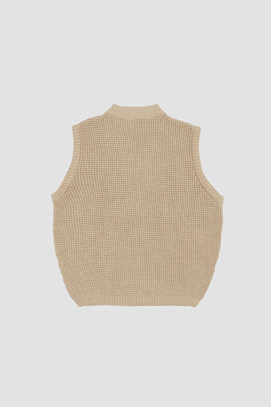 The English Difference Waffle Marl Vest - Tan
