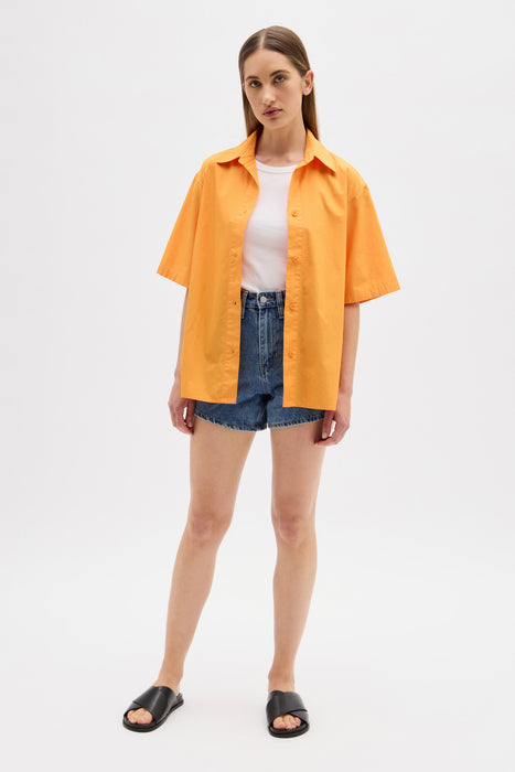 Haley Poplin Short Sleeve Shirt - Mandarin