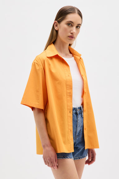 Haley Poplin Short Sleeve Shirt - Mandarin