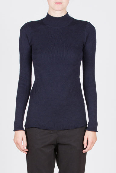 Roll Neck Sweater - Navy