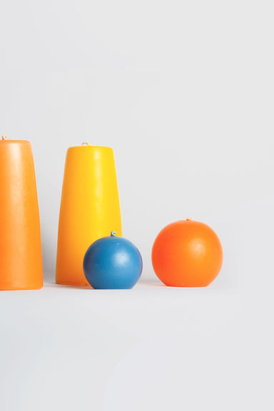 90x85mm Large Ball Candle - Orange