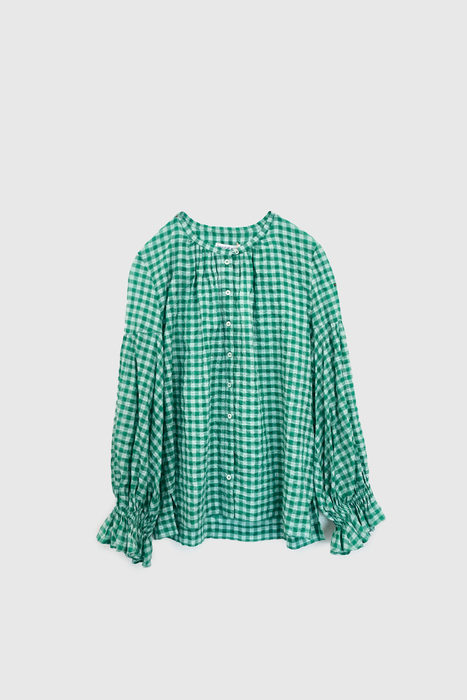 Passing Of Time Blouses - Green Check