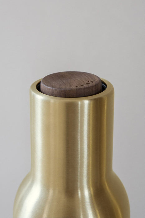 Bottle Grinder 2-Pack Walnut Lid - Brushed Brass