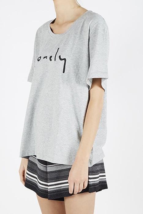 Boyfriend Tee - Grey Lonely