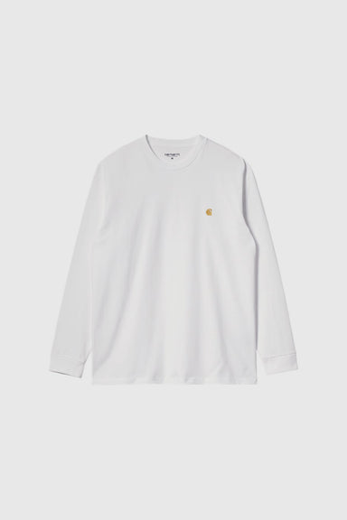L/S Chase T-Shirt - White / Gold