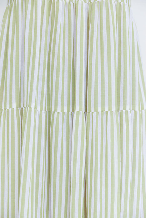 Tulip Dress - Wasabi Stripe