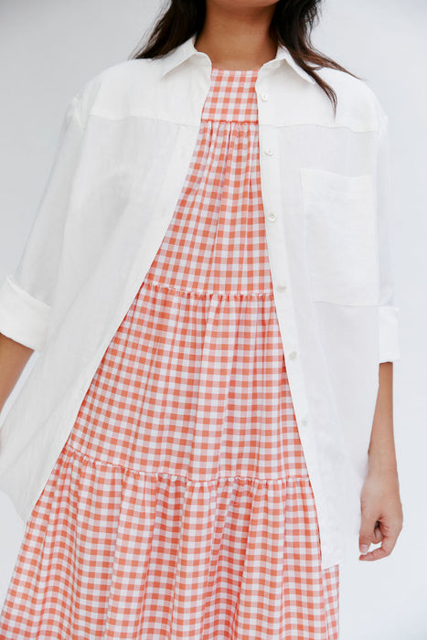 Tulip Dress - Peach Gingham