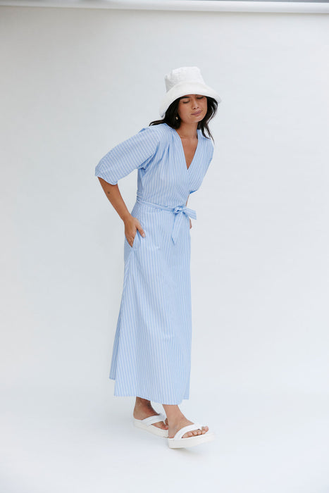 Maggie Dress - Blue Stripe