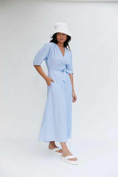 Maggie Dress - Blue Stripe