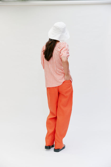 Dew Top - Peach Gingham