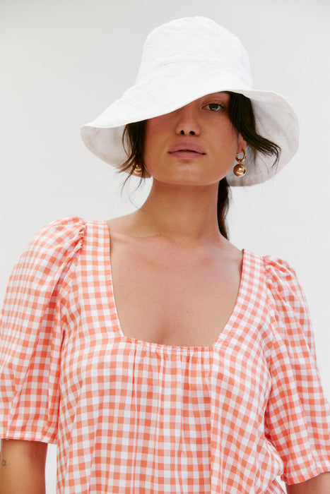 Dew Top - Peach Gingham