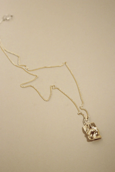 Half Crumple Necklace - Gold Plated