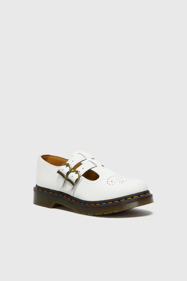 8065 Leather Mary Jane Shoes - White Smooth
