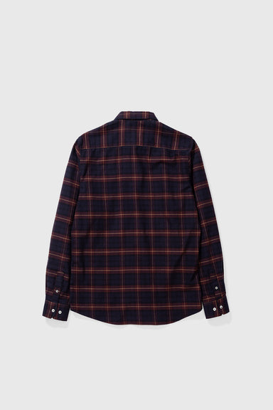 Anton Brushed Flannel Check - Cordovan Brown