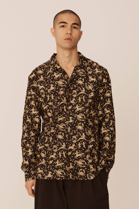 Feathers Shirt - Brown / Gold