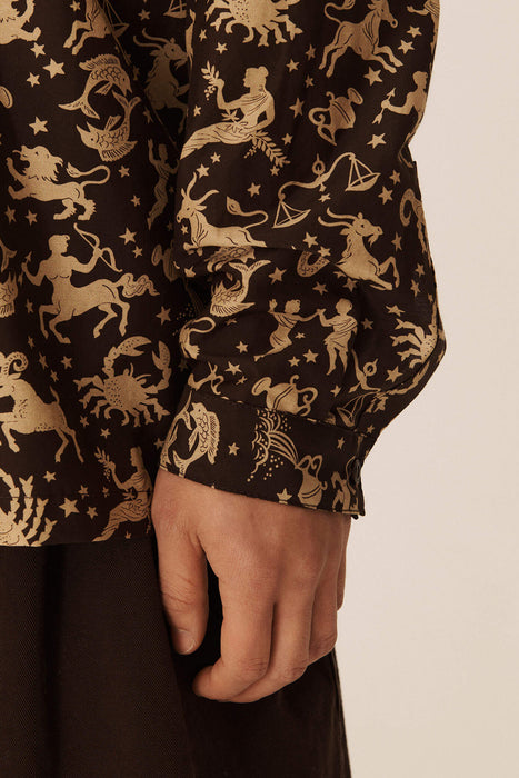 Feathers Shirt - Brown / Gold