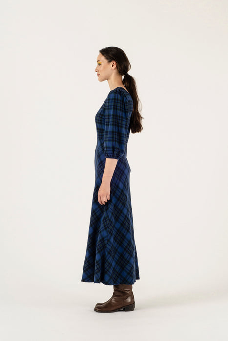 Robin Dress - Cobalt Tartan Flannel