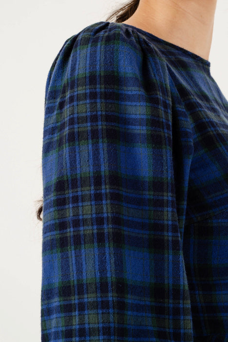 Robin Dress - Cobalt Tartan Flannel