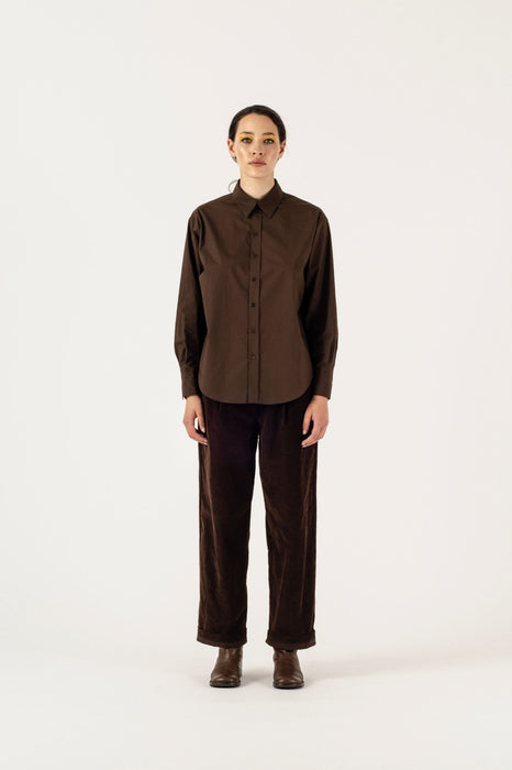 Maryse Shirt - Coffee Poplin