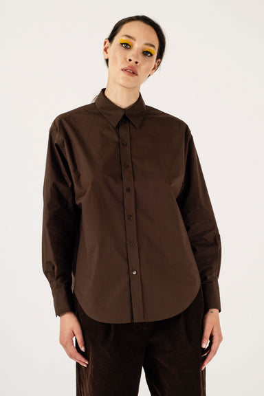 Maryse Shirt - Coffee Poplin