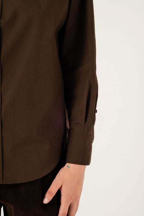 Maryse Shirt - Coffee Poplin