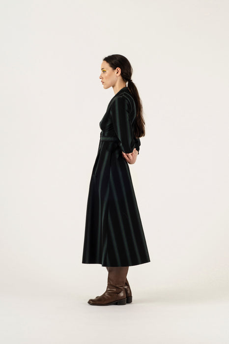 Collette Dress - Emerald Stripe