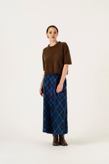 Lydia Skirt - Cobalt Tartan