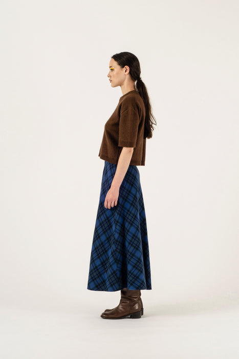 Lydia Skirt - Cobalt Tartan