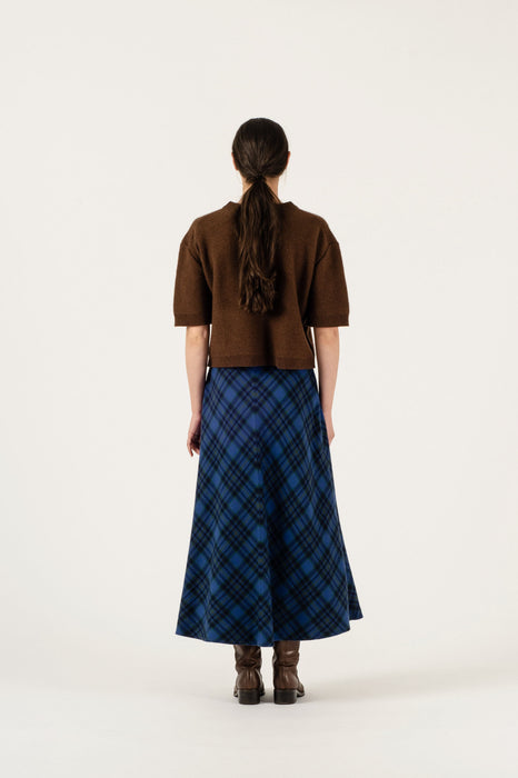 Lydia Skirt - Cobalt Tartan