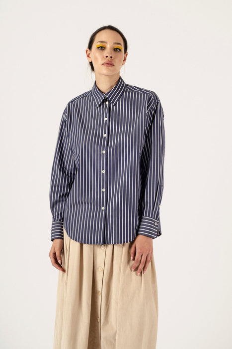 Maryse Shirt - Navy Stripe