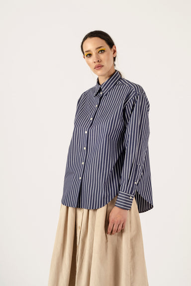 Maryse Shirt - Navy Stripe