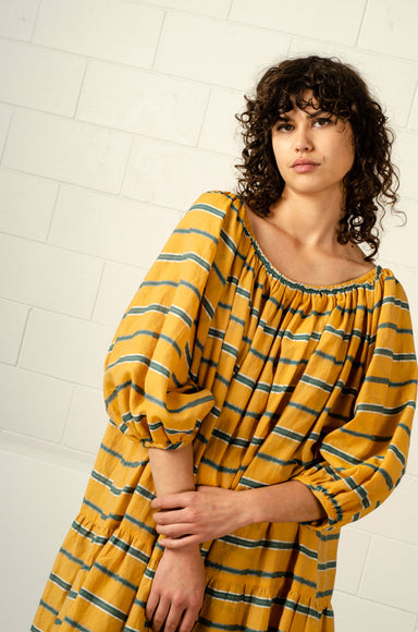 Rainer Dress - Saffron Stripe