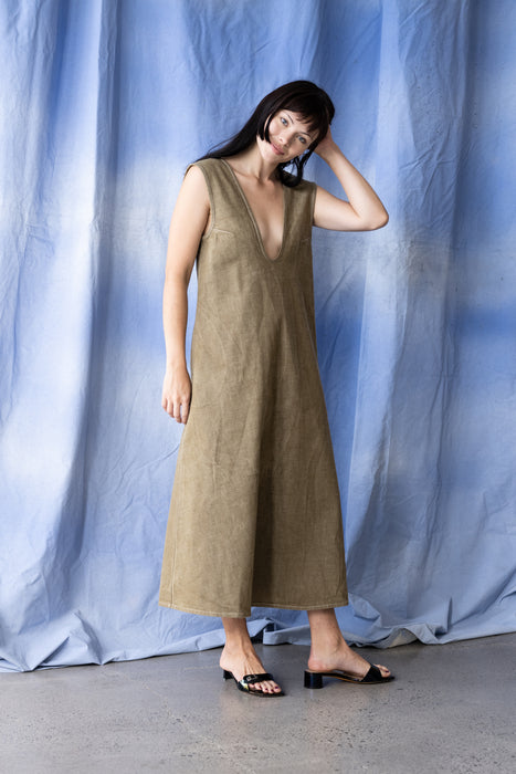 Lyrical Dress - Moss Denim