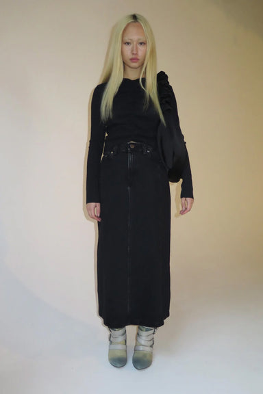 Homage Denim Skirt - Black