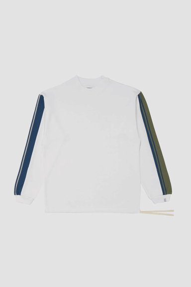 Drop Out Sports LS Panel Tee - White