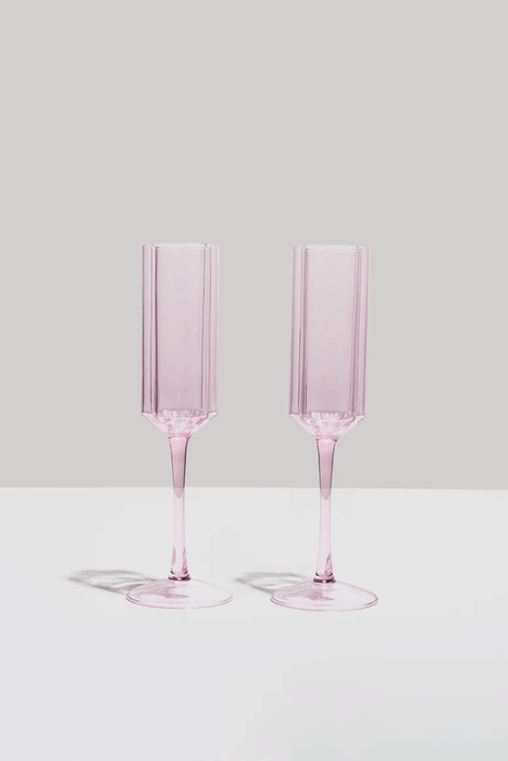 Wave Flute Set of Two - Pink