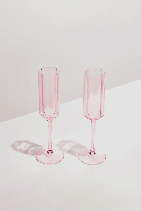 Wave Flute Set of Two - Pink
