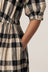 Garden Crinkle Check Dress - Black / Stone