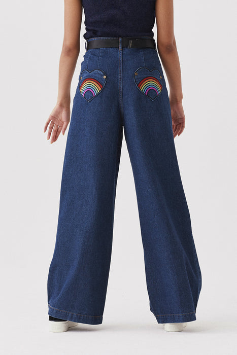 Rainbow Bum Jeans - Blue