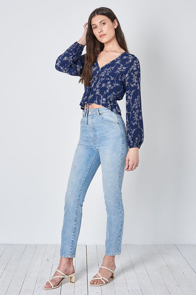 Angie Dahlia Blouse - Navy