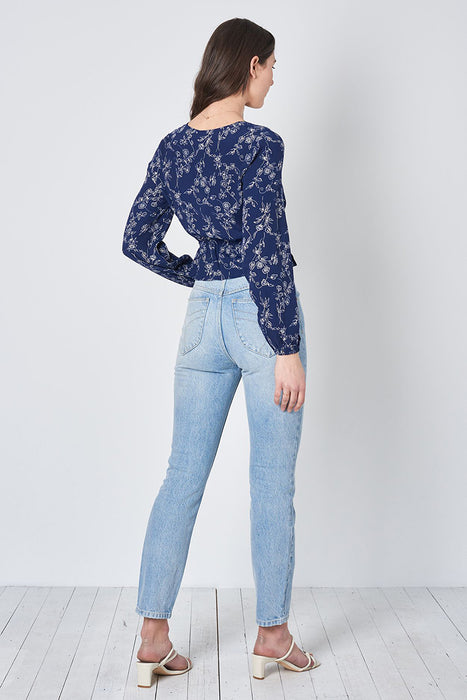 Angie Dahlia Blouse - Navy