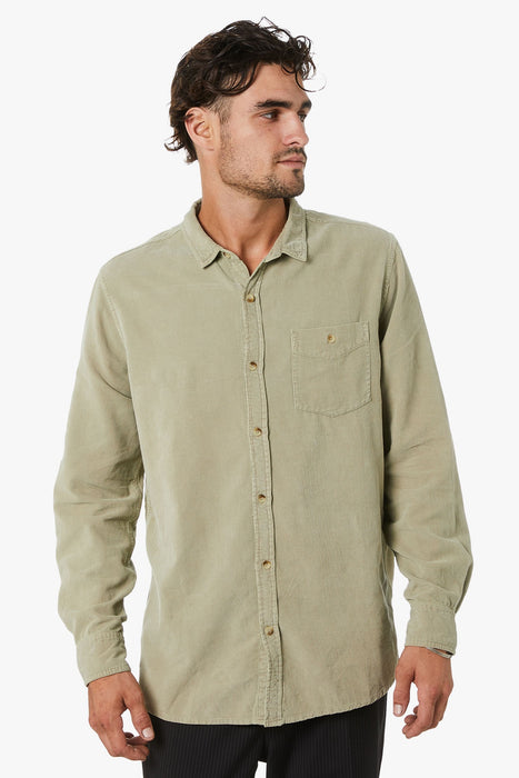 Men At Work Cord Shirt - Sage Green