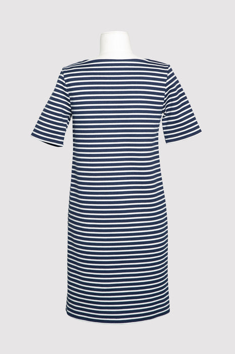 Sidney Stripe Dress - Navy+Grey Stripe