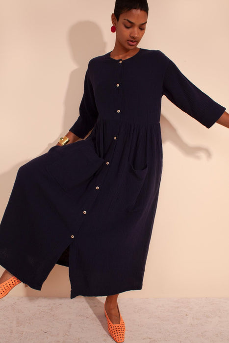 Sammy Dress - Navy Voile