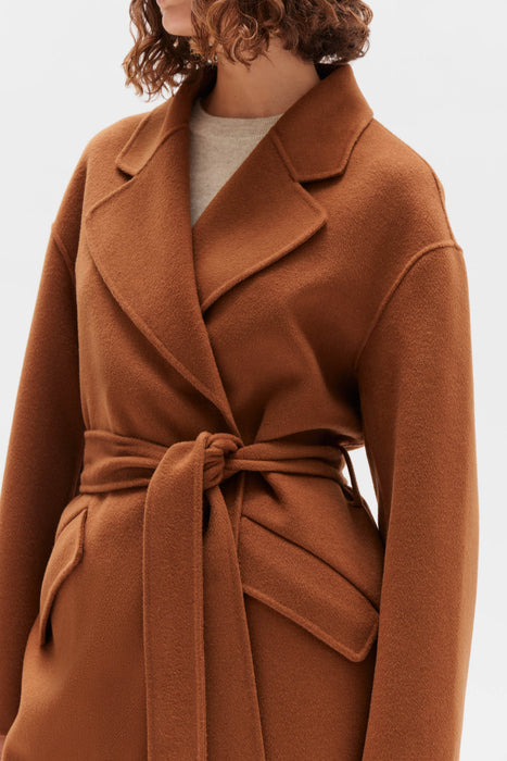 Sadie Single Breasted Coat - Burnt Ochre