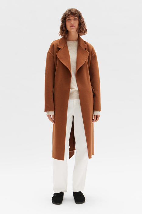 Sadie Single Breasted Coat - Burnt Ochre