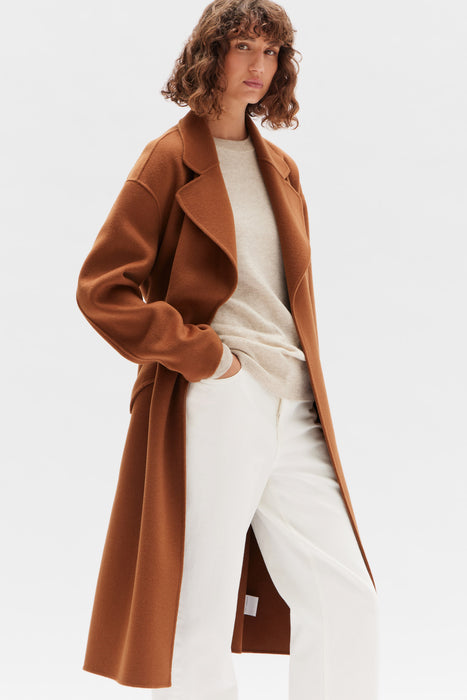 Sadie Single Breasted Coat - Burnt Ochre