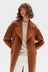 Sadie Single Breasted Coat - Burnt Ochre